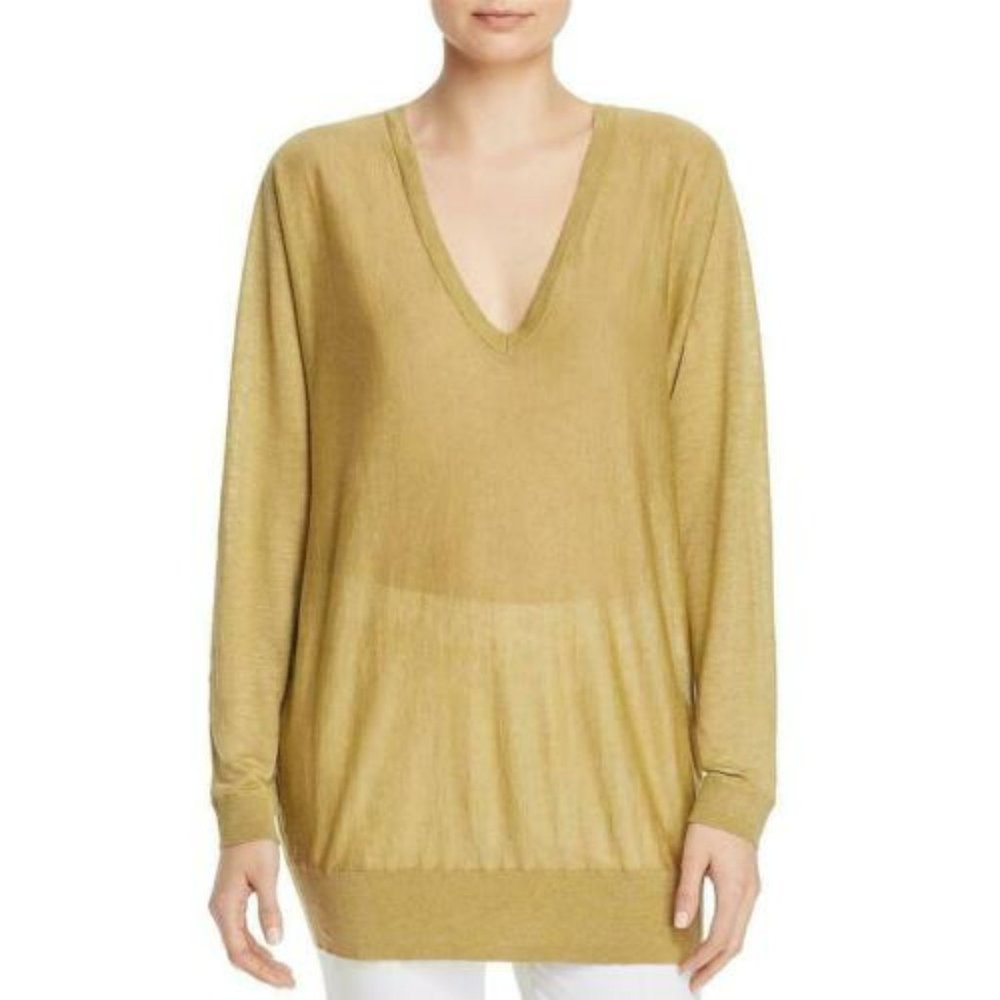 Theory Deep V Dolman Sleeve Linen Tunic